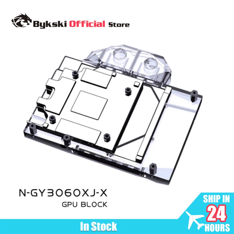 Bykski N-GY3060XJ-X Water Block Use for Palit RTX 3060 Dual OC Review/GALAX RTX3060 GPU Card Cooled/ 0.3mm Jet Micro-waterway