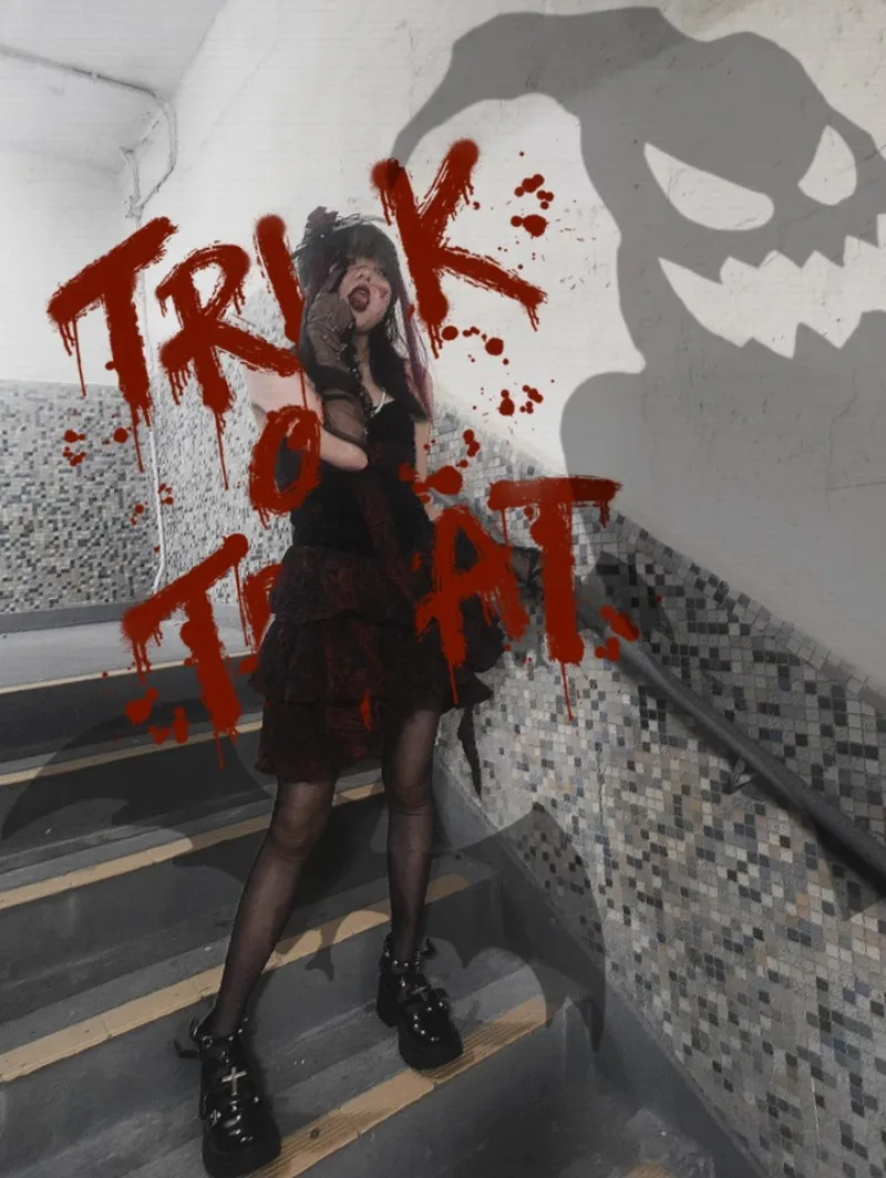 Vestido acampanado con parte superior de tubo cruzado de Jacquard para mujer, Original japonés, gótico, tridimensional, diseño de rosa, industria pesada