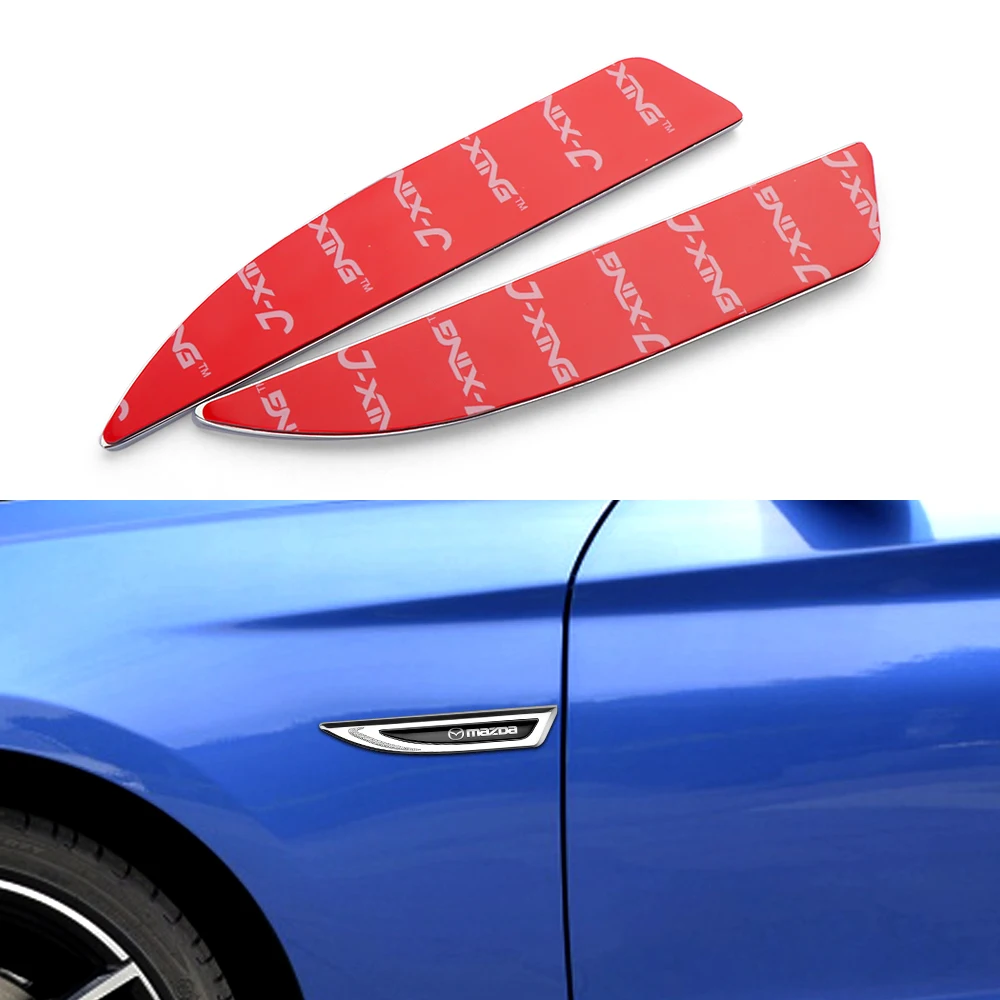 2pcs Metal Car Styling Side Door Body Fender Stickers Knife Badges Decoration Auto For mazda Axela Atenza CX-3 CX-5 Accessories