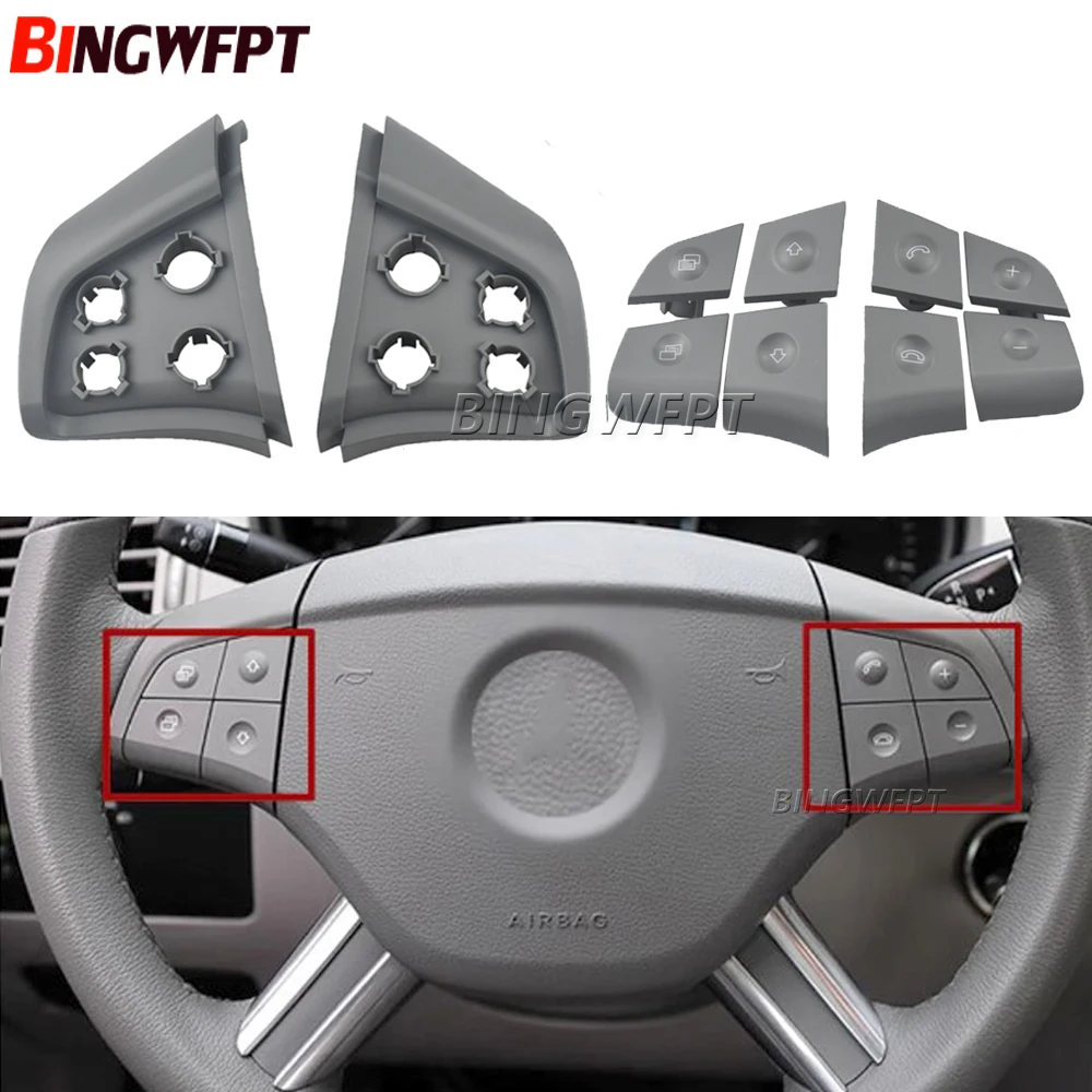 

Buttons Key Multi-Function Steering Wheel Control Switch Cover And Base For Mercedes Benz W164 W245 W251 ML GL 300 350 400 450
