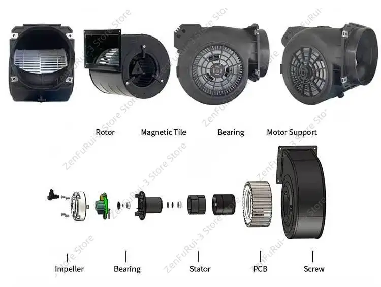 Industrial Small Silent EC Plastic Centrifugal Blower, Waterproof HVAC Duct Exhaust Fan, High CFM Ventilation Equipment view 6
