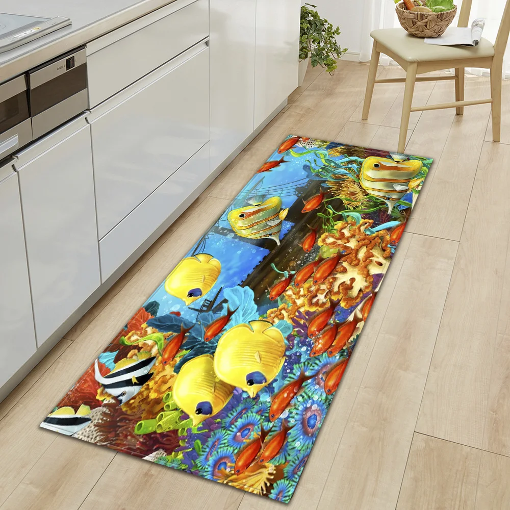 Kitchen Bathroom Mat Home Living Room Bedroom Floor Balcony Decor Carpet House Hallway Entrance Door Absorbent Non-Slip Foot Rug