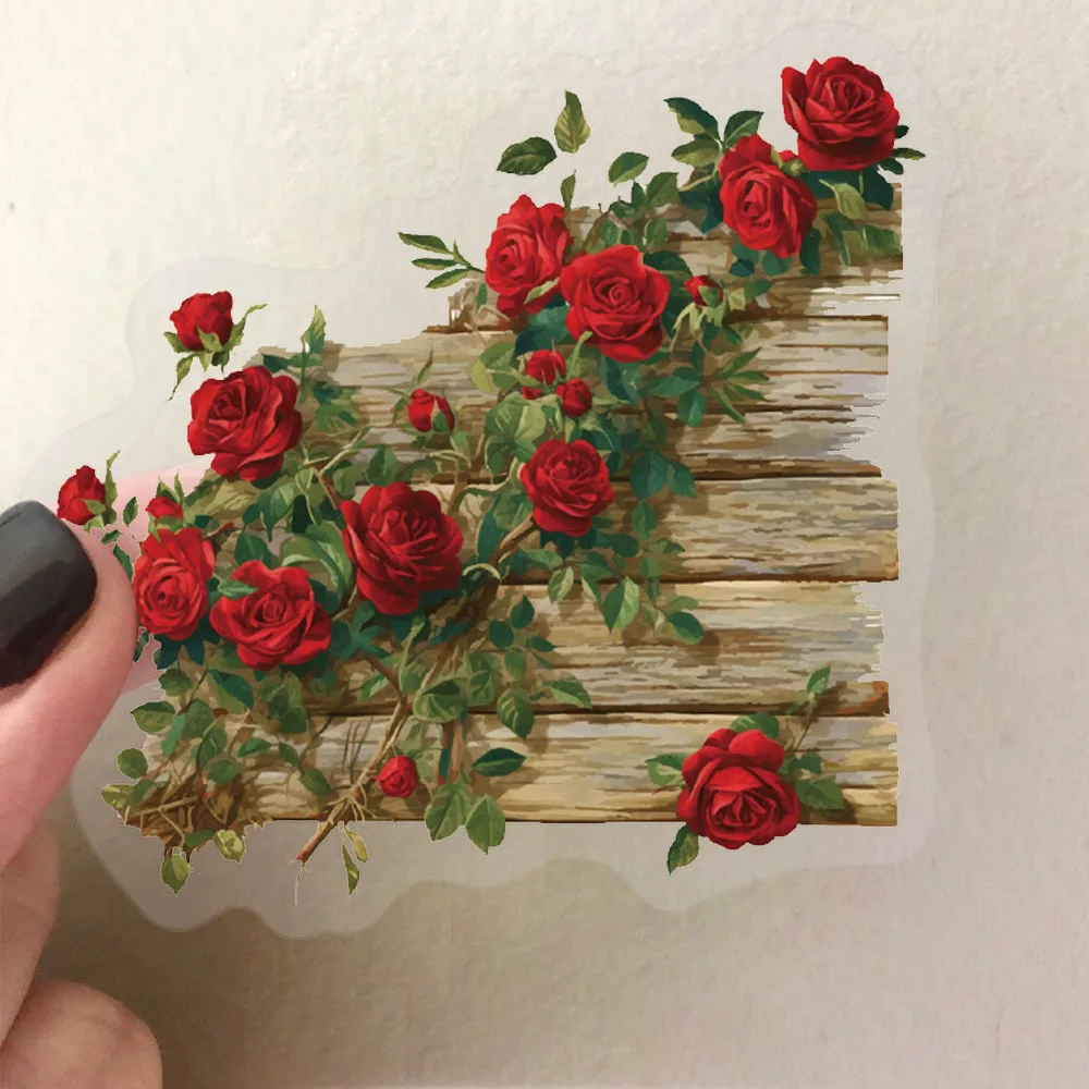 

10/30/50Pcs Vintage Flower Clusters Creative Graffiti PET Stickers DIY Guitar Phone Water Cup Skateboard Waterproof Stickers