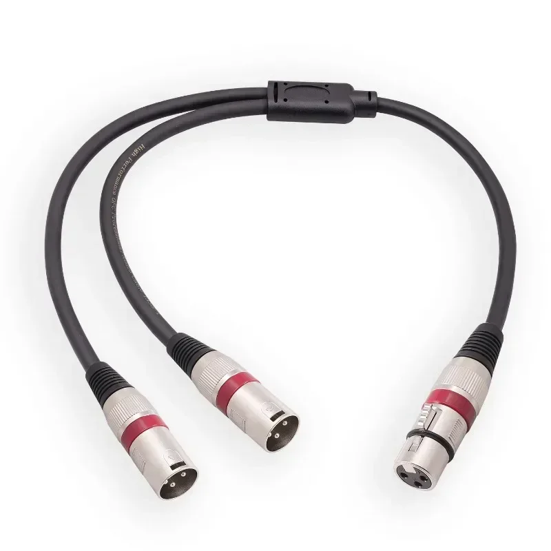 

XLR Splitter 3 Pin XLR Female To Dual XLR Male Y Splitter Balanced Mic Cable 3FT 50CM Instruments Microphones Cables Signal