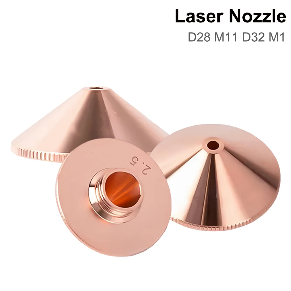 QDLASER Chrome Plated Laser Nozzle D28 M11 D32 M14 Single Double Layer for Raytools Precitec WSX Bodor Cutting Head Parts