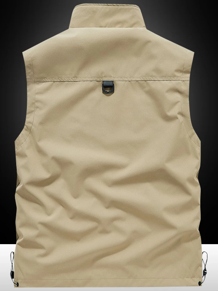 Men's Fiing Vest Autumn New Loose Fit Windproof Waterproof Stand Collar Multi-ket Outdoor Casual Faion Urban Sle