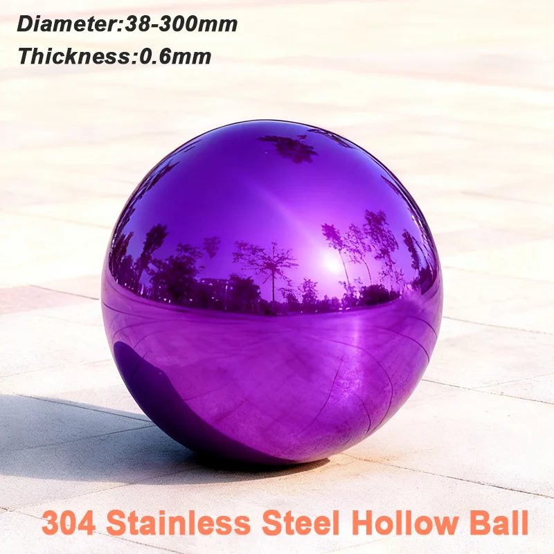 Stainless Steel Purple Hollow Decorative Ball Hanging Ornaments Mirror Surface Round Ball Christmas Shop 38mm-300mm Diameter