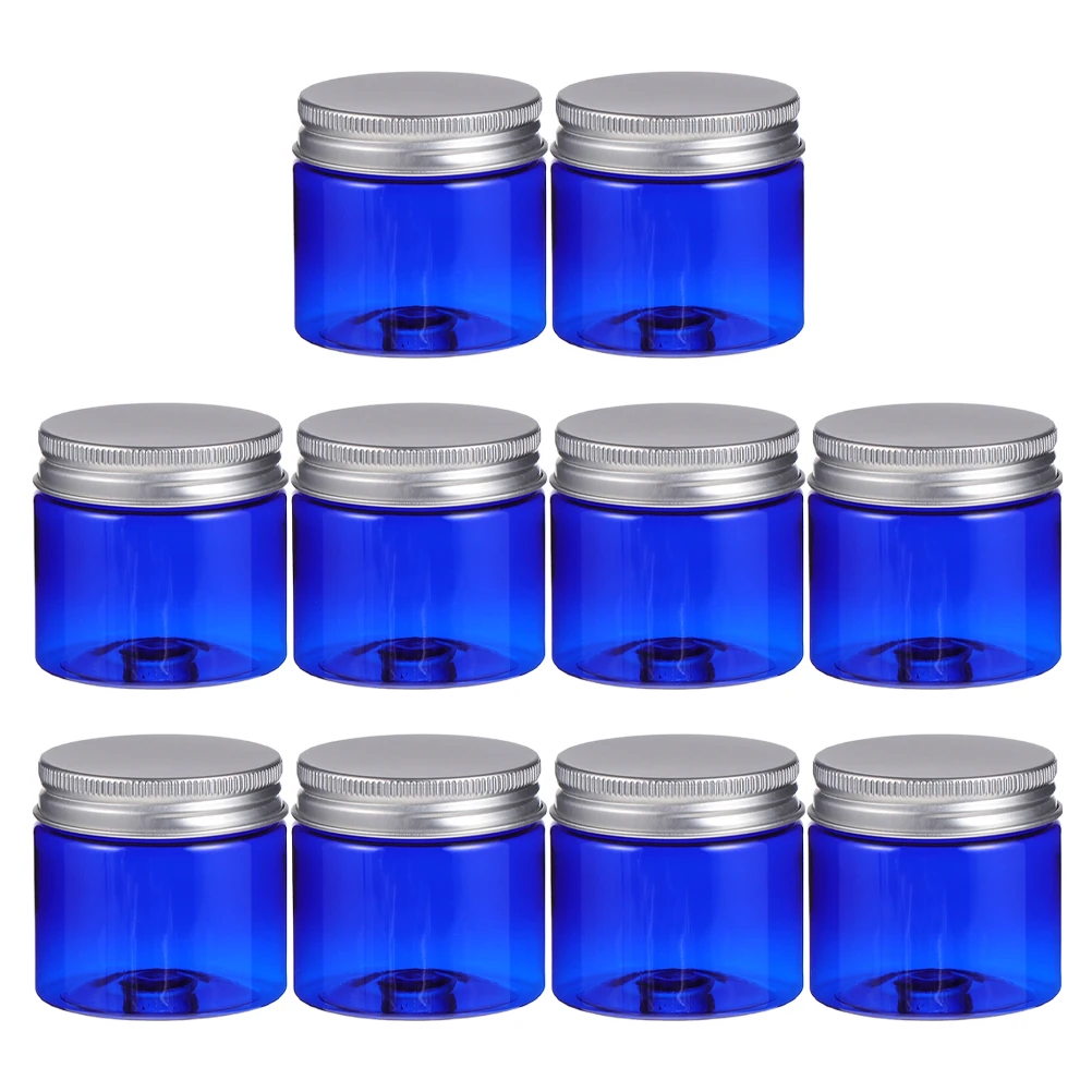 10 ชิ้น 50 กรัม ขวดพลาสติกพร้อมฝาปิดอเนกประสงค์ ภาชนะบรรจุครีมเปล่าสำหรับเครื่องสำอาง ผลิตภัณฑ์ดูแลผิว ของใช้จำเป็นสำหรับการเดินทาง