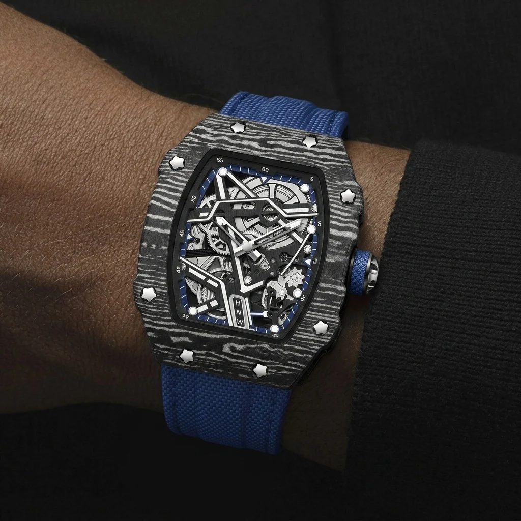 Hot Sell Unique Ultra-thin Tonneau Barrel Shaped Quartz Watches Men Decorative Dial Distinctive Patterns Male Nylon Clock Reloj