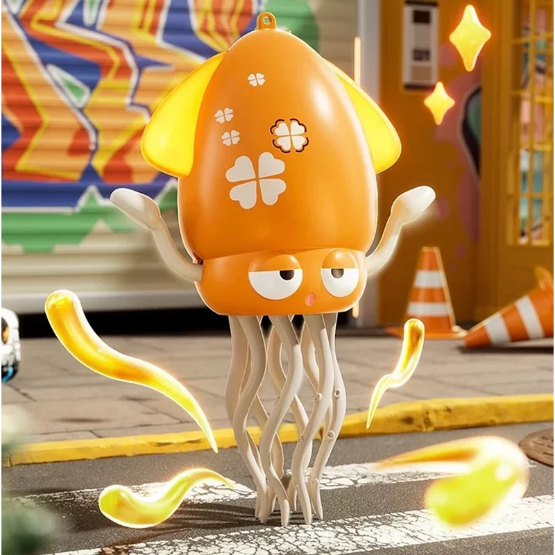 Juguete eléctrico de baile Wiggly Wonder Octopus, recargable por USB con luces LED y música, bonito juguete con Sensor, juguete de calamar con obstáculo automático