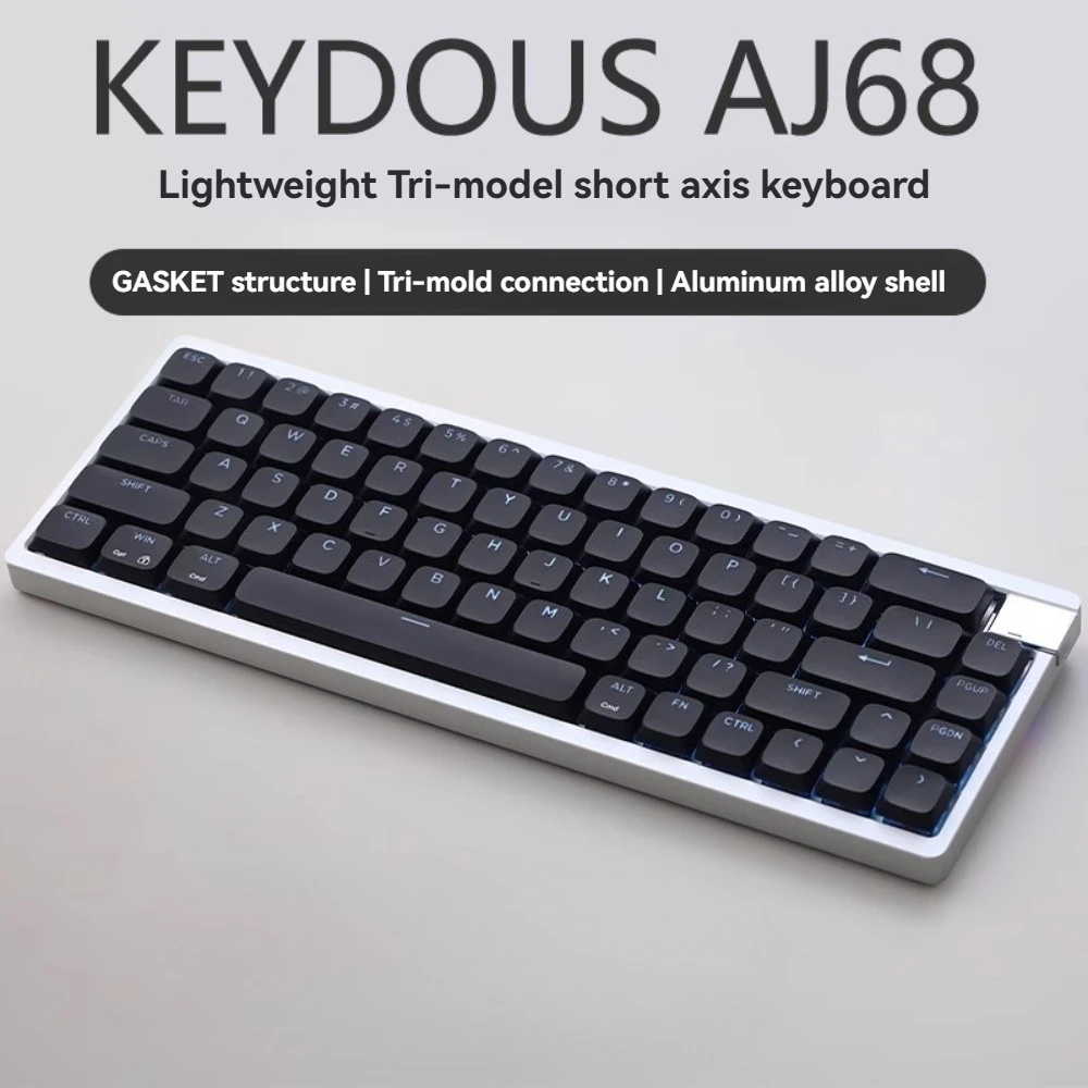 

Keydous AJ68 Mechanical Keyboard 2.4g Wireless Tri-mode RGB 68% Layout Hot-Swap Gasket Custom Low Profile Office Gaming Keyboard