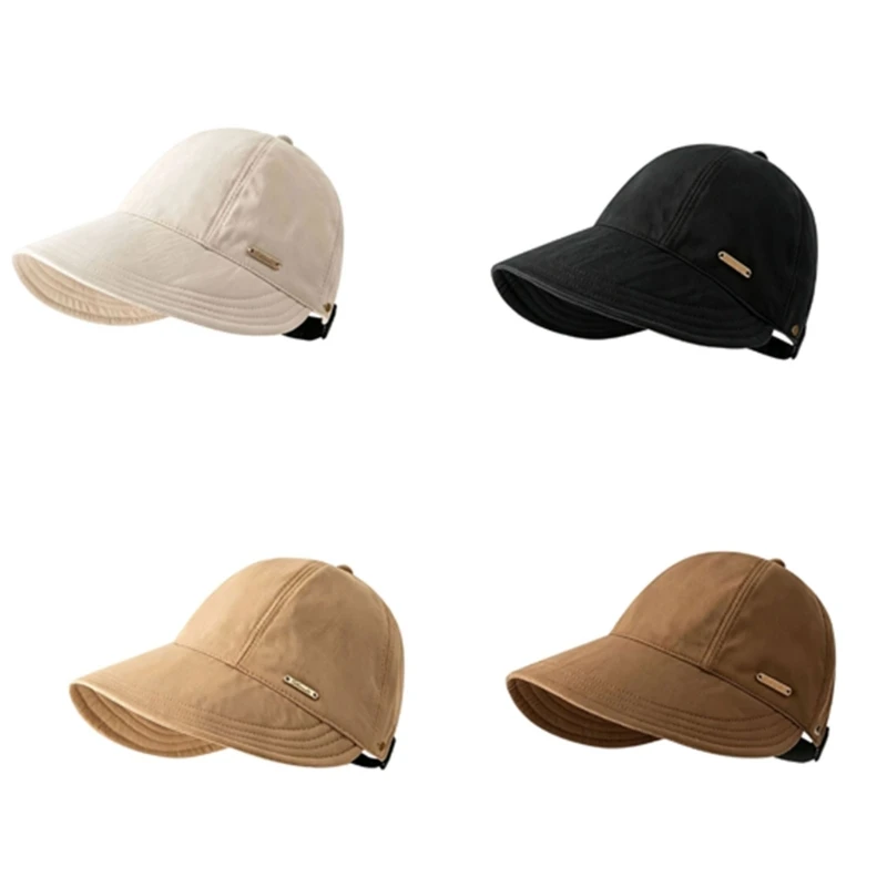 Unique Travel Shade Cap with Wide Coverage, Casual Textured Fabric, and Easy Back Adjustment for Sunny Walks Outside