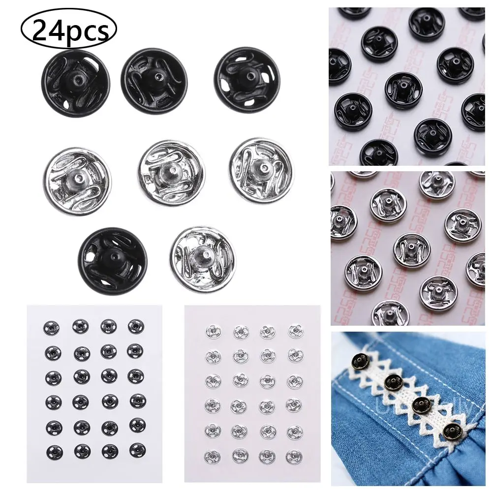 

24pcs Cute Girl Gift Craft Invisible Snap Mini Buttons Metal Buckles Clothing Sewing Buckle DIY Doll Clothes