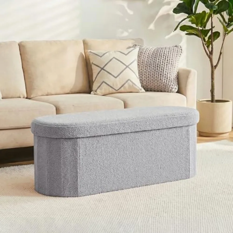 

Складной пуф-банкетка 43,3 дюйма с отсеком для хранения для гостиной, спальни и прихожей