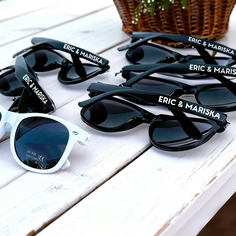 

Personalized Wedding Sunglasses Black Sunglasses and White Sunglasses Custom Bride Sunglasses Groom Sunglasses Party Sunglasses