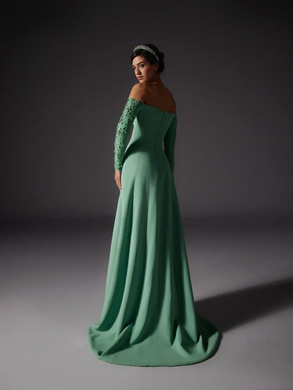 Formal Evening Gown Halter Column Floor Length Open Back Tulle Ruffle Flouncing Bespoke Occasion DressesProm Dress Saudi Arabia