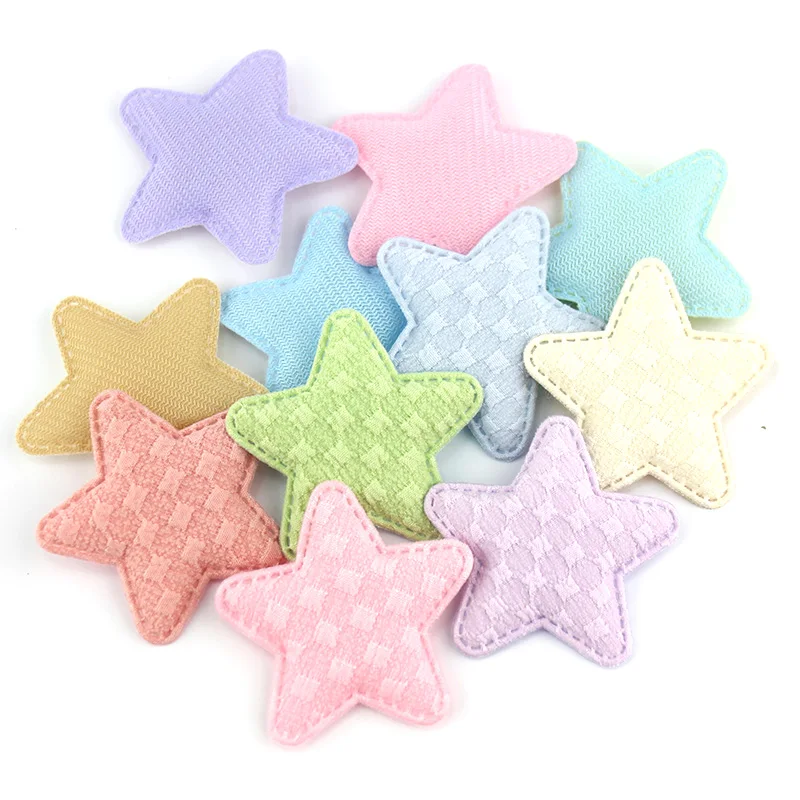 36Pcs 5cm Cute Star Padded Appliques For Handmade Headwear Hairpin Crafts Decoration DIY Bag Clothing Patches Accessories