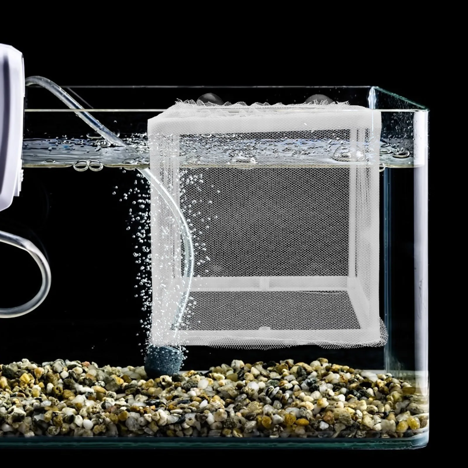 

2pcs Breeding Net Floating Aquarium Divider Tank Compact Size Durable Plastic Fabric Hatchery Box Fish Isolation Survival Rate
