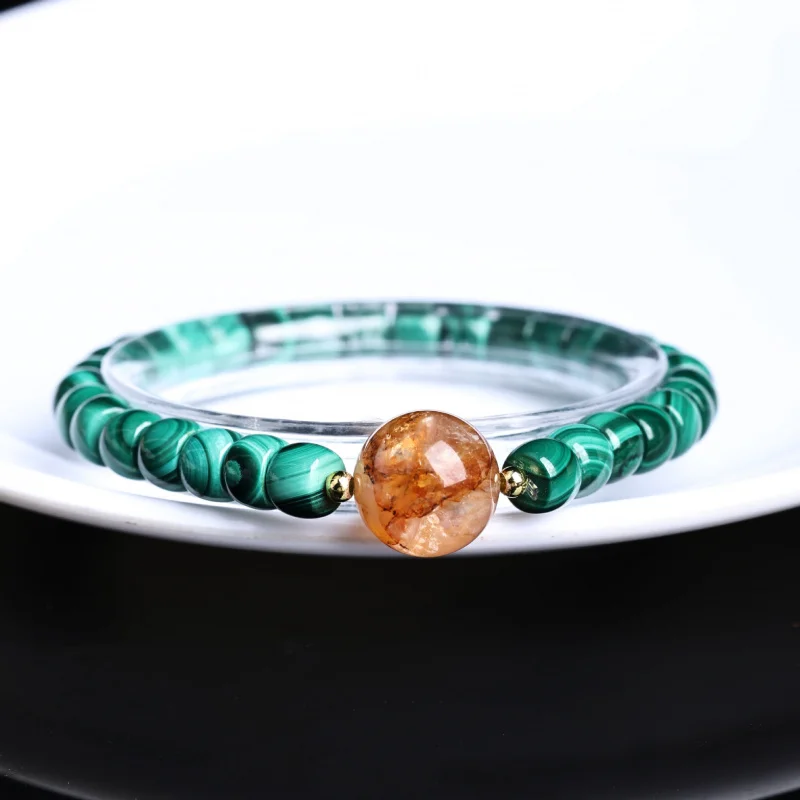 Natural Malachite Bracelet , Multi-Layer Pattern Beads, Hand Jewelry Accessories