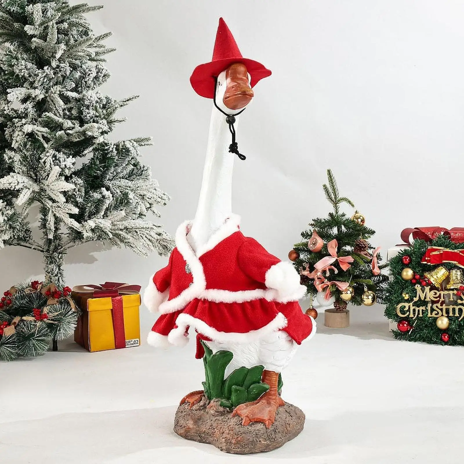 Christmas Porch Goose Outfit Cute Yard Decoration for Yard Outside Landscape