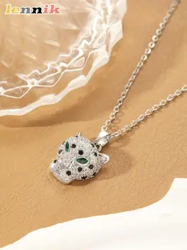 LENNIK 女士鈦鋼項鍊,豹頭鑲嵌鋯石,不褪色,歐美風格,輕盈奢華獨特 10 最佳銷售 豹紋項鍊 - №2