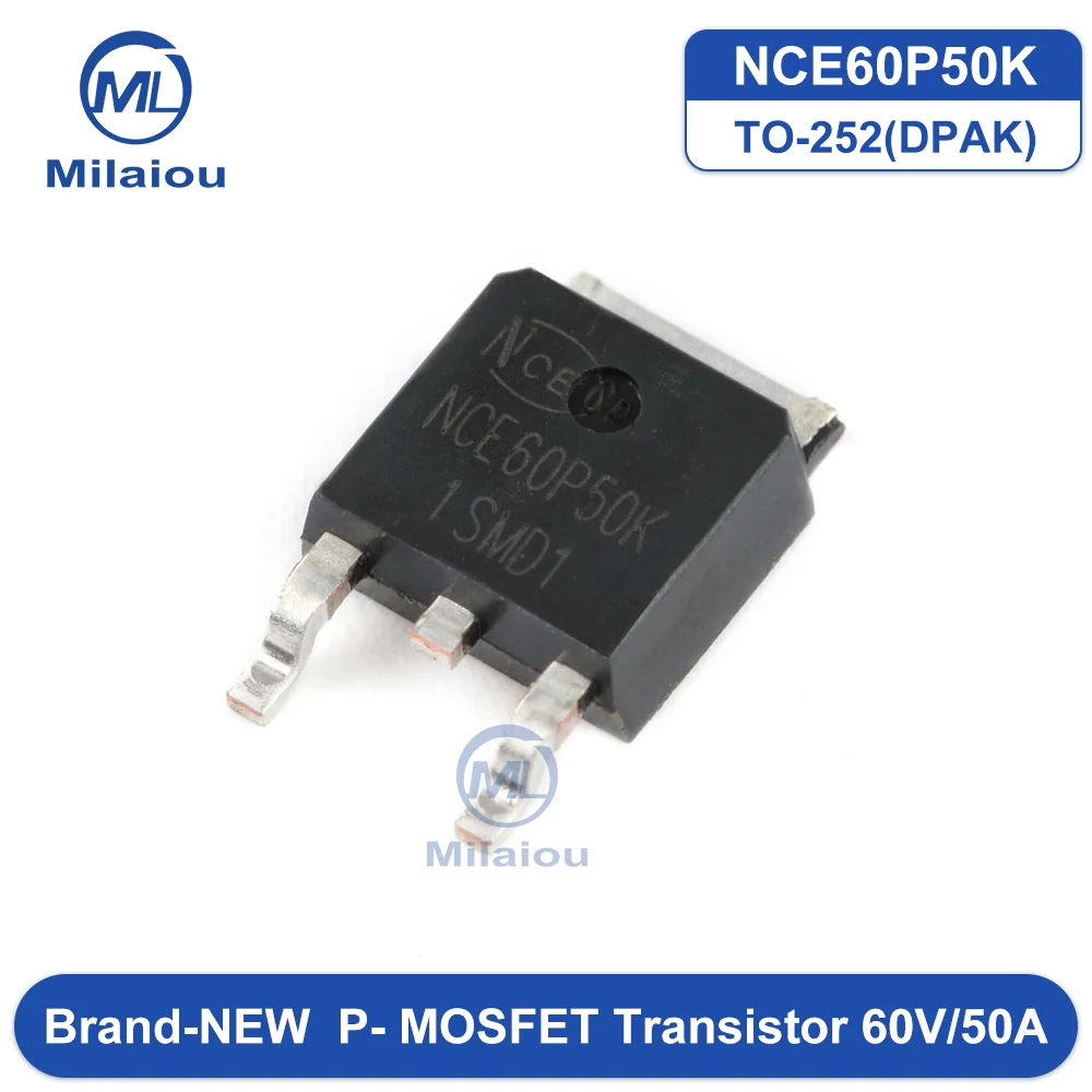 NCE60P50K MOSFET Transistor  60V/50A TO-252 (DPAK) Package P-channel