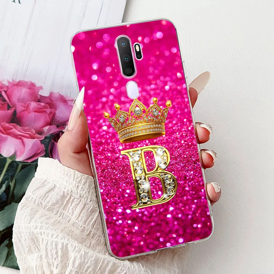 For Oppo A5 2020 Case Oppo A9 2020 Luxuy Crown Letters Cover Clear Silicone Soft Slim Phone Case For Oppo A11x OppoA9 2020 Shell