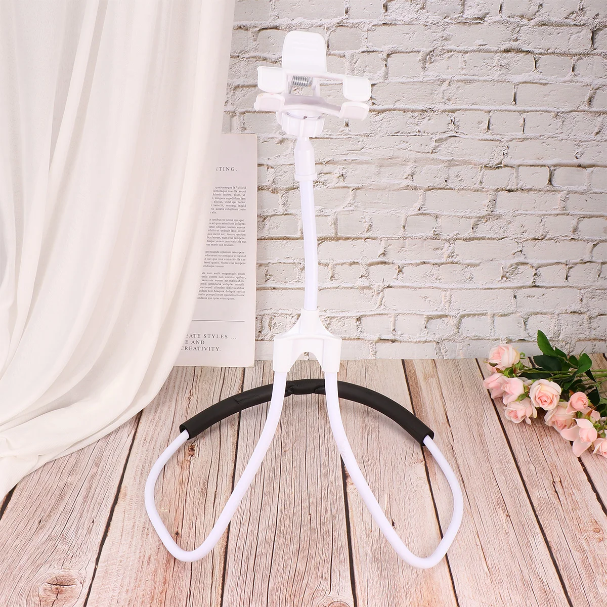 

1PC Mobile Phone Neck Hanging Holder Flexible Neck Hanging Phone Stand Creative Lazy Person U-shape Phone Bracket Live Desktop H