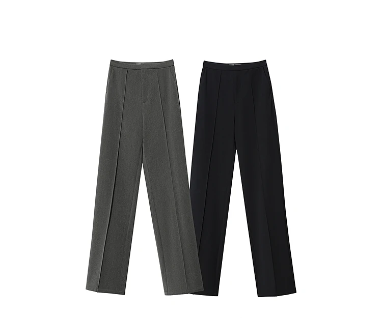 AMII Women Pants 2025 Winter Minimalist Solid Color Commuter Office Ladies Pants Versatile Casual Woven Woman Trousers 12524070