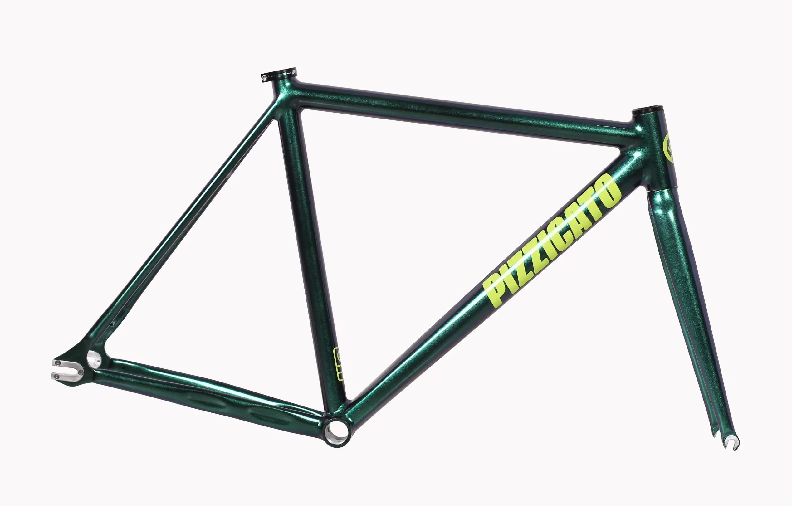 PIZZ-T1固定ギア自転車フレーム、グレー、ブラックフレーム