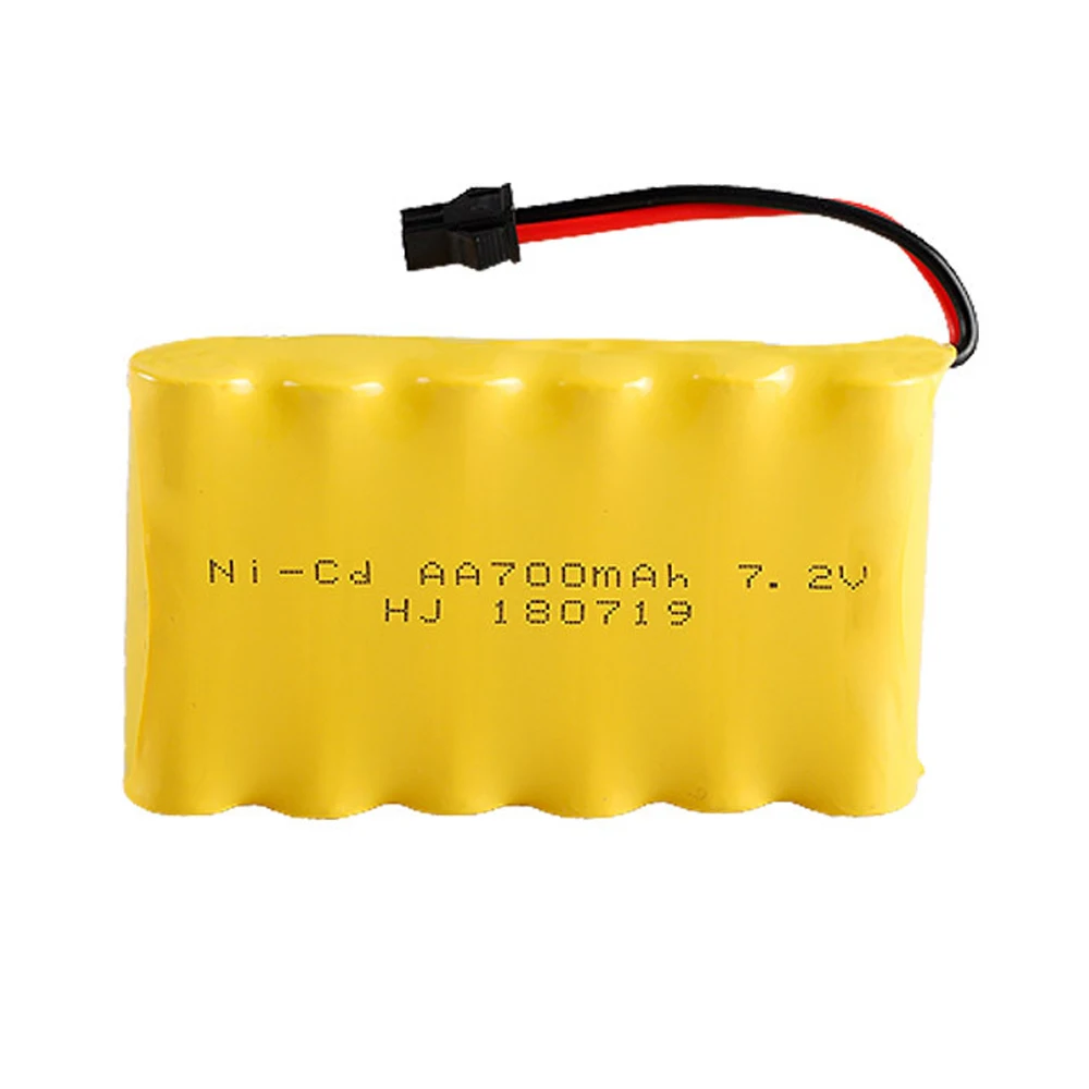 7.2V 700mah Ni-CD Battery with SM Plug For Rc toys Car Boat Gun Tank Train spare parts AA 7.2 V RC Battery Pack 1-10PCS