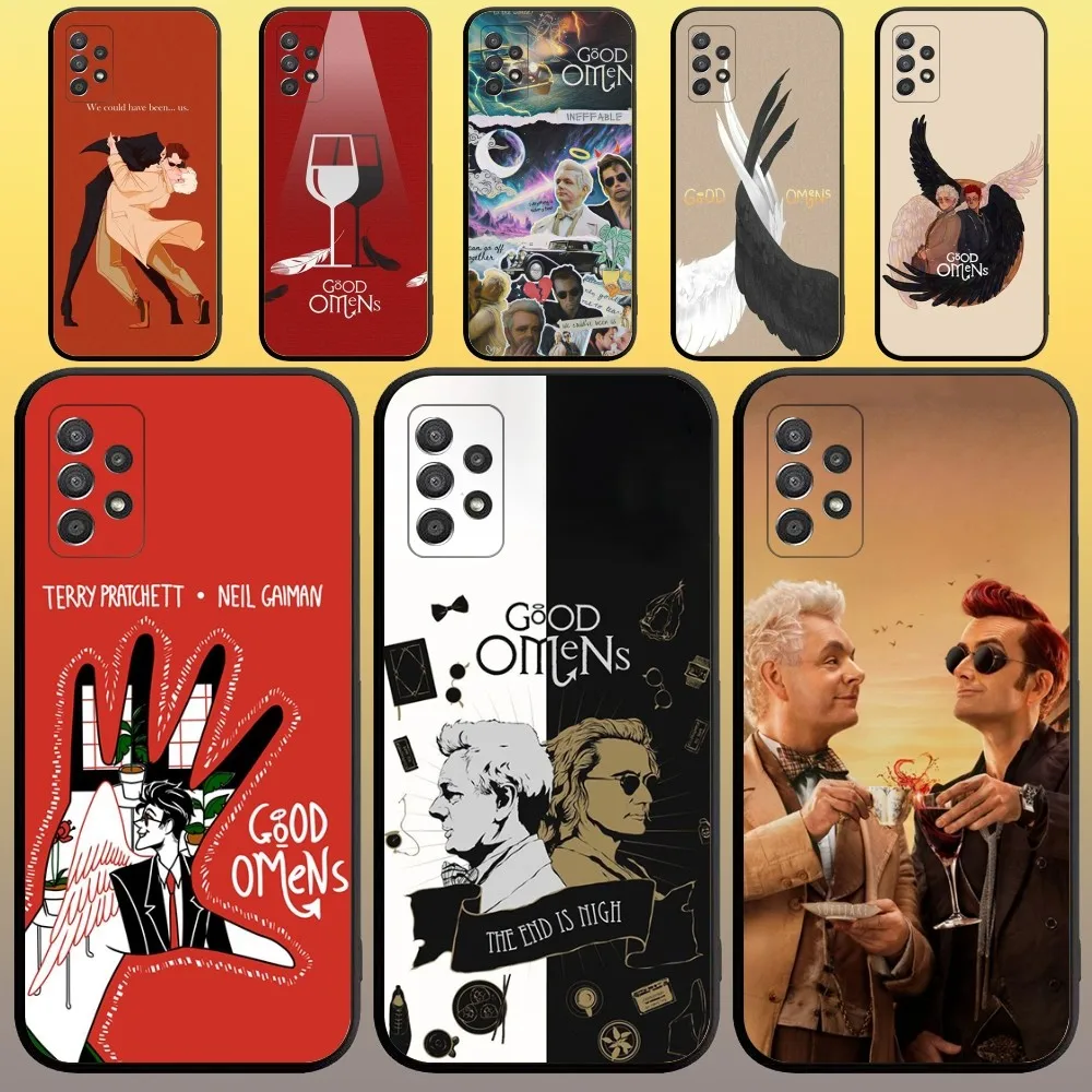 Hot TV Good Omens Phone Case for SamsungA 91,80,73,72,71,70,53,52,51,42,41,40,32,31,30,22,21,20,13 S 4G 5G Soft Black Case