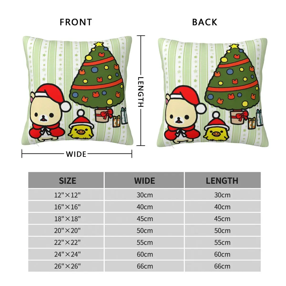 Rilakkuma Korilakkuma Bear Pillow Cover Christmas Pillow Case For Chair Sofa Home Decoration Cushion Cover Pillowcases Gift Idea