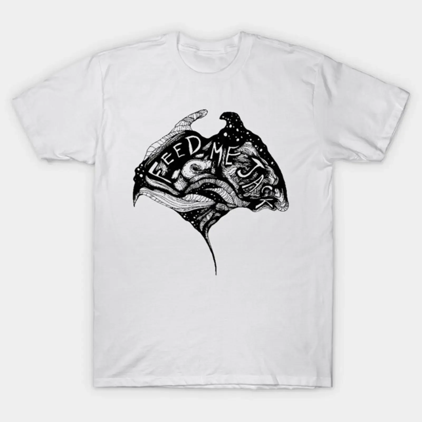 feed me T Shirt vintage Washed Stylish streetwear Slightly fashion Stretched Comfortable Unisex graphic Versatile homme