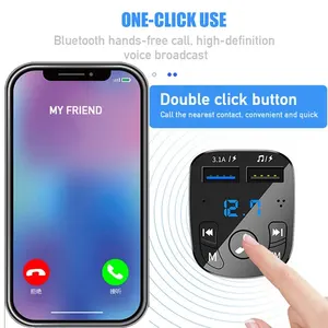 مشغل MP3 للسيارة شاحن سريع USB مزدوج ، جهاز استقبال بلوتوث FM ، متوافق 5.0 ، جهاز إرسال USB ، قابس محرك أقراص فلاش ، طقم سيارة أفضل 6 سيارات مصغرة مبيعا بصوت mp3 - رقم 1