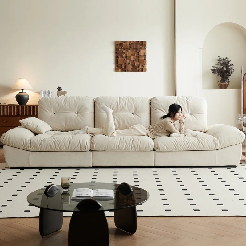Pliable White Living Room Sofas European Designer Minimalist Nordic Living Room Sofas Lazy Modern Divani Soggiorno Furniture