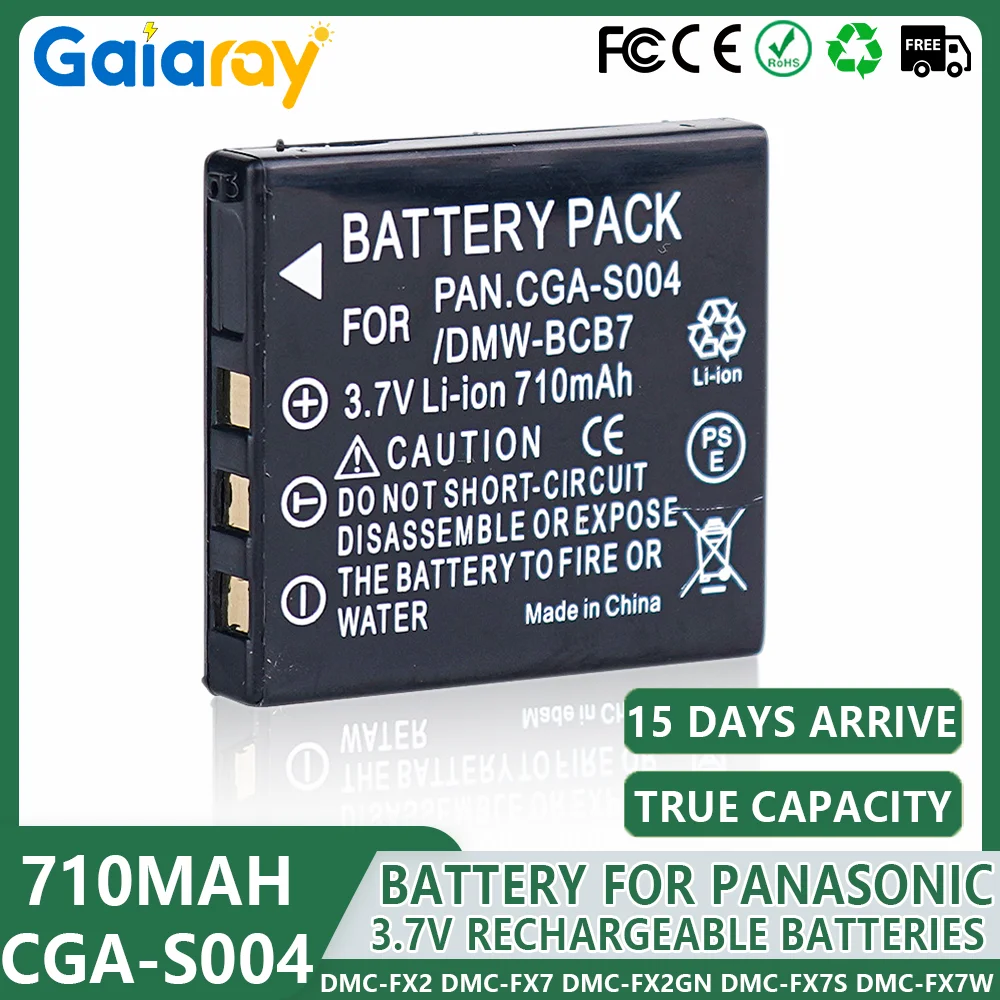 1-5Pcs CGA-S004 S004A S004E DMW-BCB7 Camera Battery For Panasonic Lumix DMC-FX2 DMC-FX7 DMC-FX2GN DMC-FX7S DMC-FX7W 710mAh