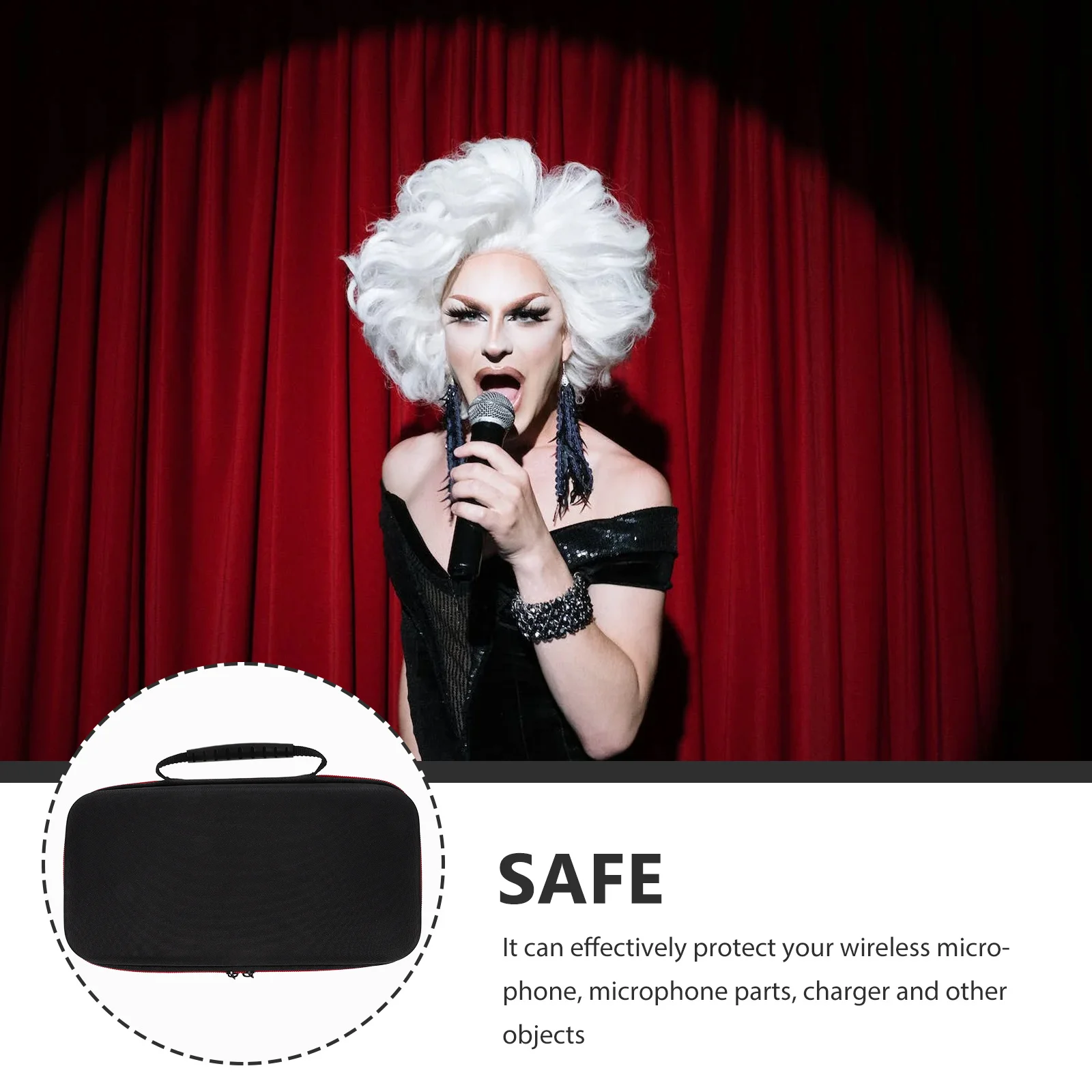 

Wireless Microphone Case Large-Capacity Mic Storage Pouch Portable Carrying Bag Shockproof Mic Holder Wireless Microphone Case