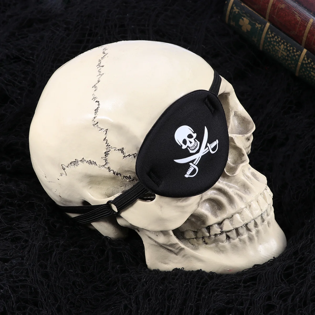 2pcs Eye Pirate Patchfor Kids Accessories Adult Blackparty Crossbonebulk Dog Costume Single Lazyadults Halloween Favors Left Cap