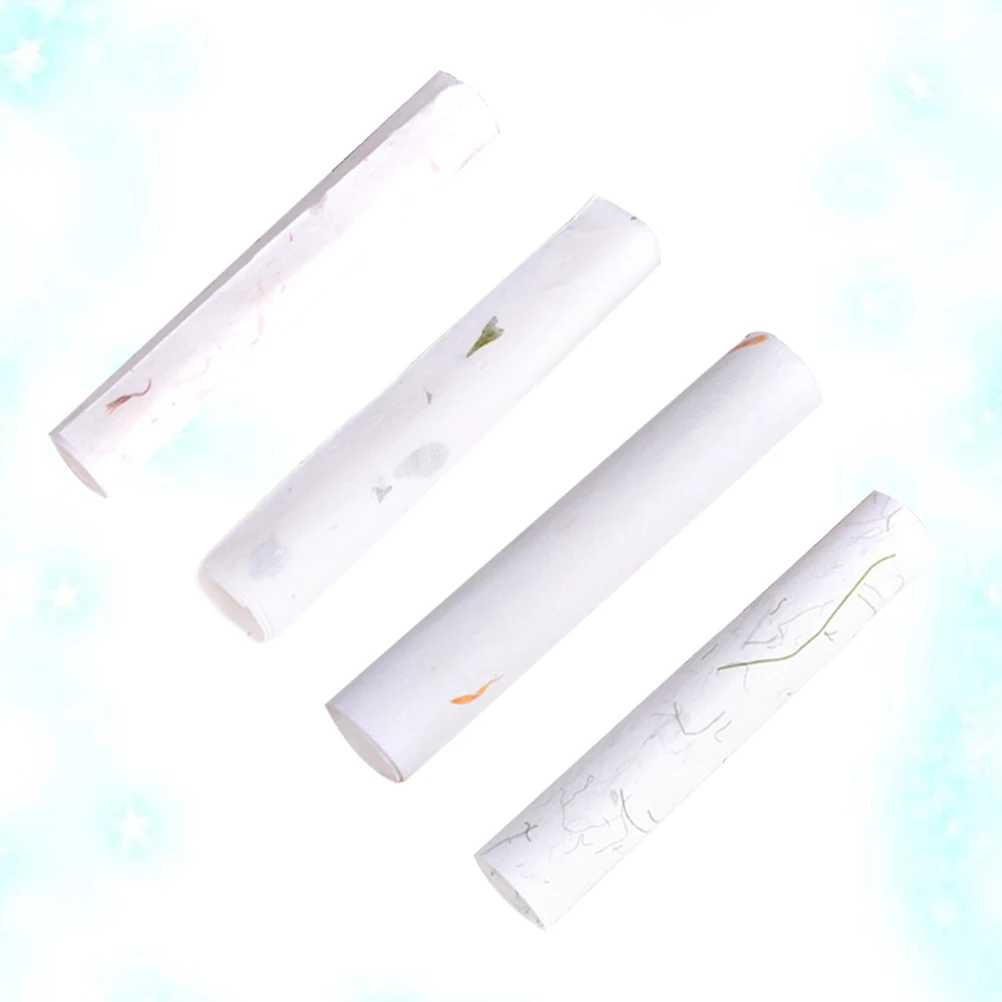 40pcs Chinese Calligraphy Rice Sheets Writing Brush Watercolor Ink Pad Pen Handmade Plant Craft Rolls Fade Resistant