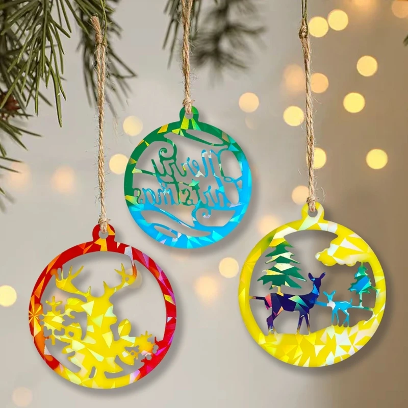 4Pcs Hanging Pendant Resin Craft Moulds Christmas Tree Decorations Molds Keyring Pendant Mould Jewelry Making Supplies