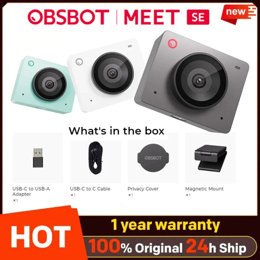 OBSBOT Meet SE 1080P 100FPS Webcam AI Camra de diffusion avec capteur 1/2,8