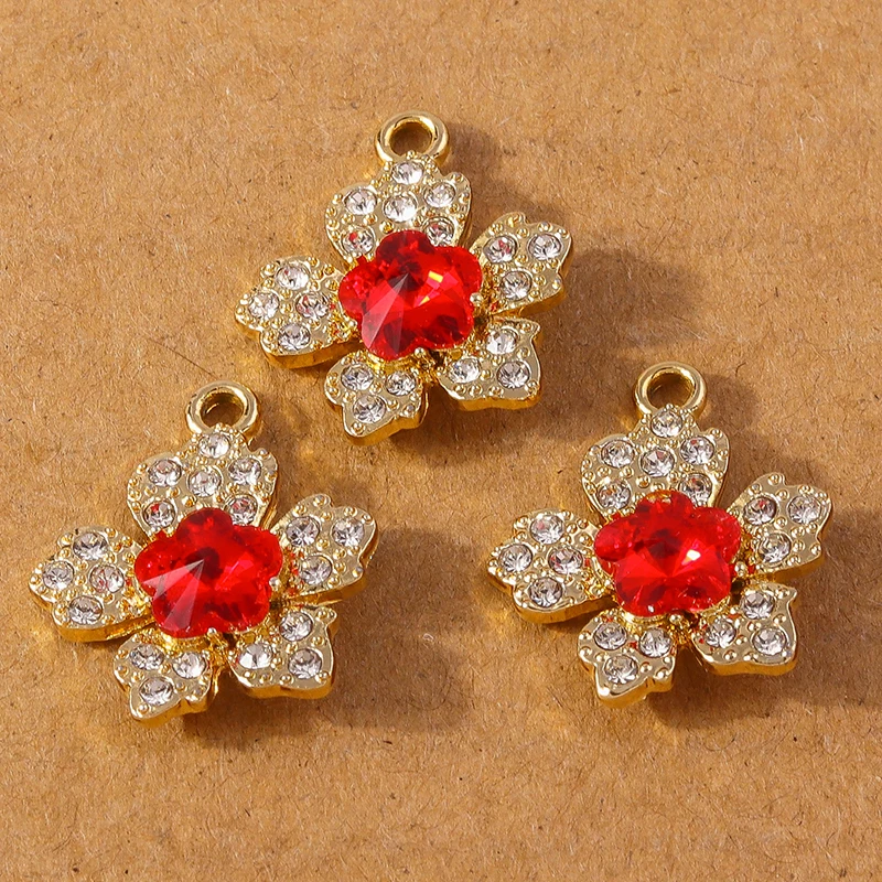 10pcs Crystal Snowflake Charms for DIY Jewelry Making
