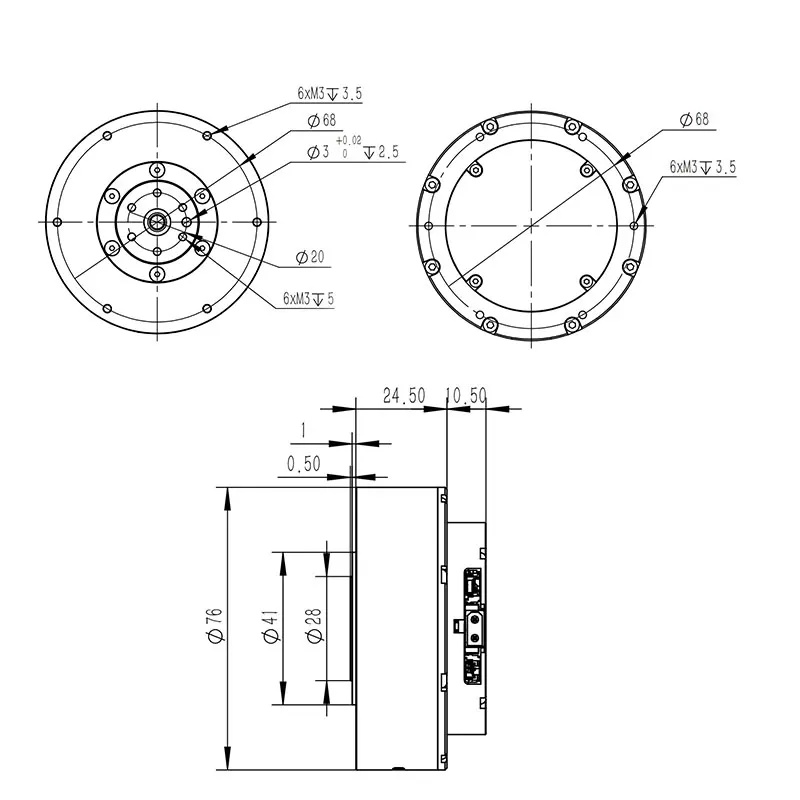 DM-J6006-2EC Efficiency IE1 MIT Driven Brushless Servo Robot Joint Actuators Dual Encoder Gear Reduction Bionic Motor 150 RPM