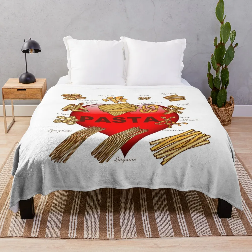 I love pasta Throw Blanket decorative Flannel Fabric Comforter Heavy Blankets