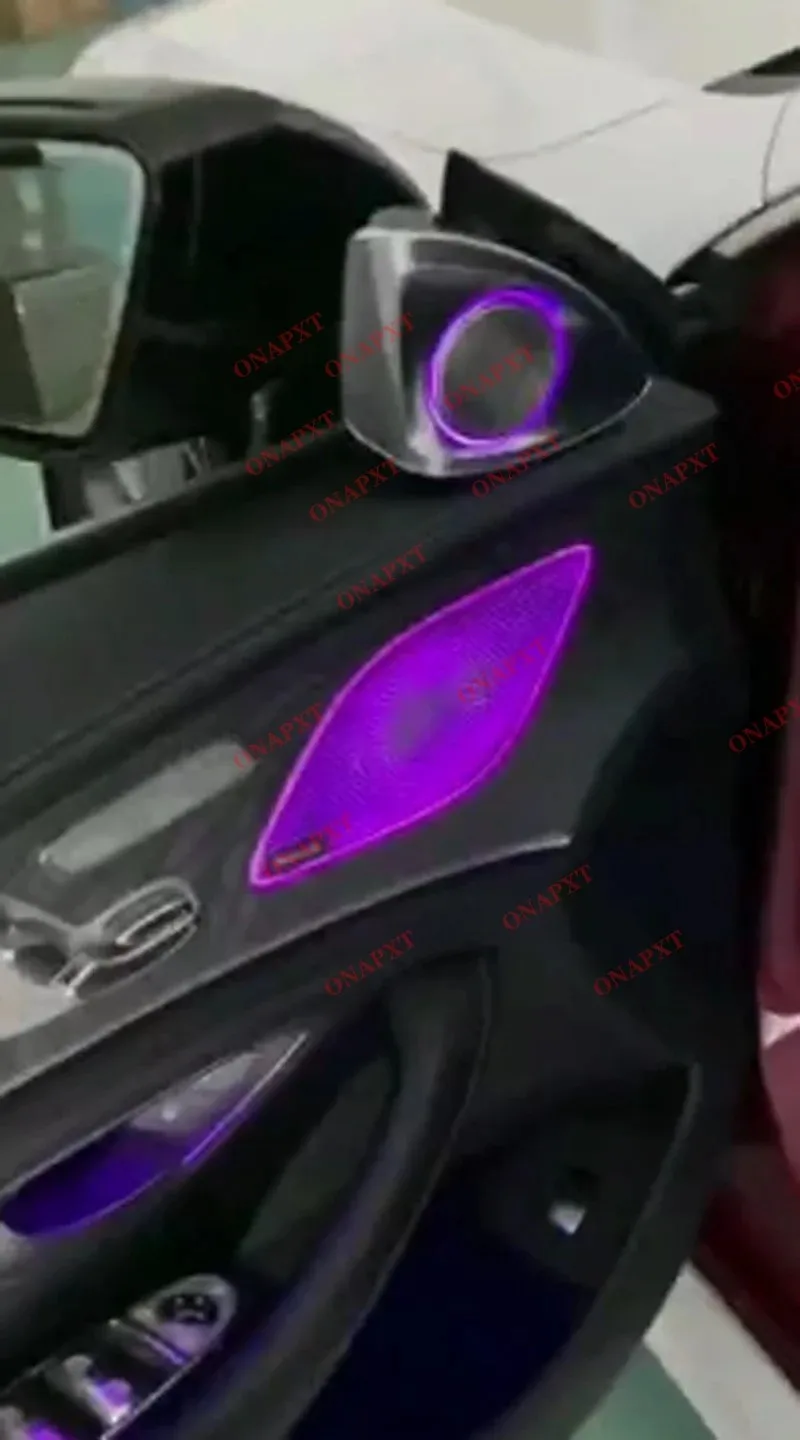 

4D вращающийся твитер для Benz CLS C257 W257 2018-2023, светодиодный звуковой сигнал, задняя насадка для вентиляционного отверстия, крышка динамика, окружающий свет, 64 цвета