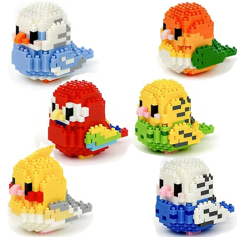 

Набор микро-конструкторов «Птицы», красочные фигурки попугаев, креативные развивающие игрушки, подарок для детей, мальчиков и девочек