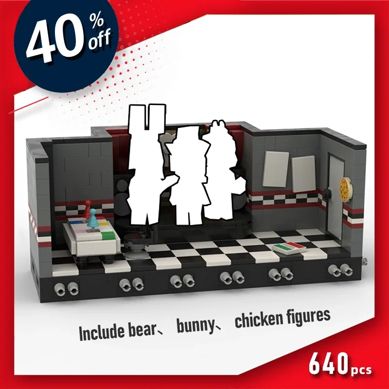 

horror game toys bear action figures Bunny characters security office restaurant show stage horror game scenes building blocks