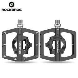 ROCKBROS MTB Bike Pedal SPD Self-Locking Bicycle Racing Pedales Structre Aluminum lock Pedals Sealed Bearing Bike SPD Pedal