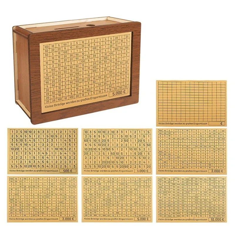 Hucha Retro de madera para adultos, caja de dinero reutilizable, lata para ahorro de dinero, 1 pieza